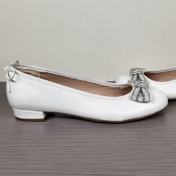 Stuart Weitzman Kids Miss Bolshoibow, White, Youth (6-10 years) Size 5 / 36 - Picture 7 of 12